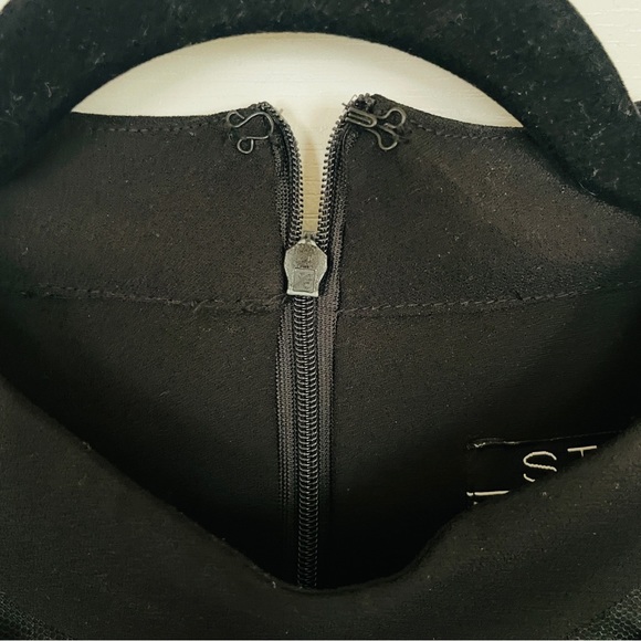 Studio Badgley Mischk pleated Sequin Bib Black Dress Large - Picture 7 of 12